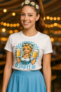 Miss Heidi – Hvid T-shirt med Oktoberfest Print